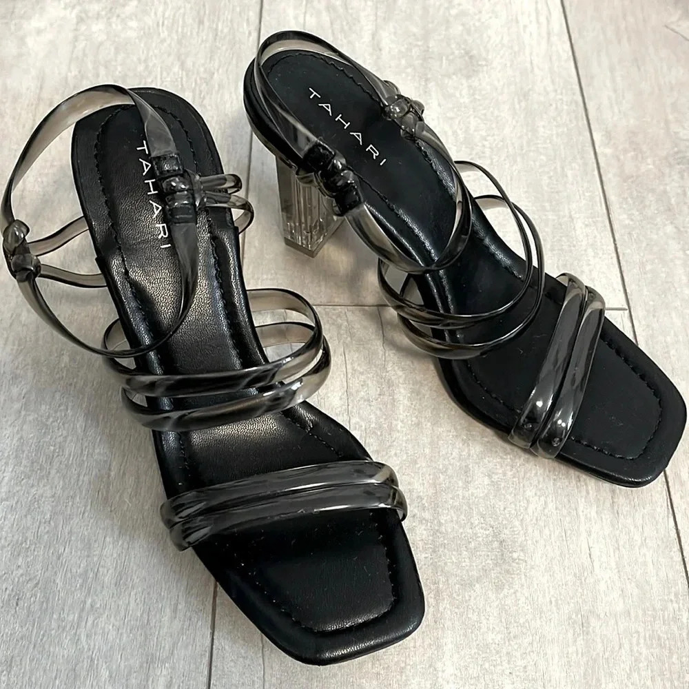 Dressy Jelly Sandal Acrylic Heel NWOT, Size 9
